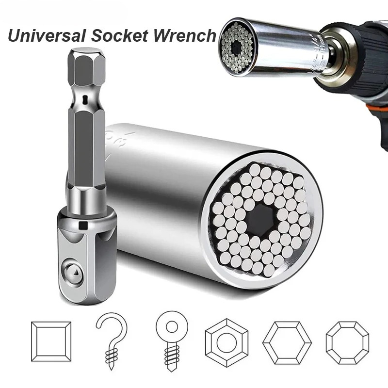 Home Improvement Tim Allen - Universele Dopsleutelkop Set Mouw Gadget 7-19mm