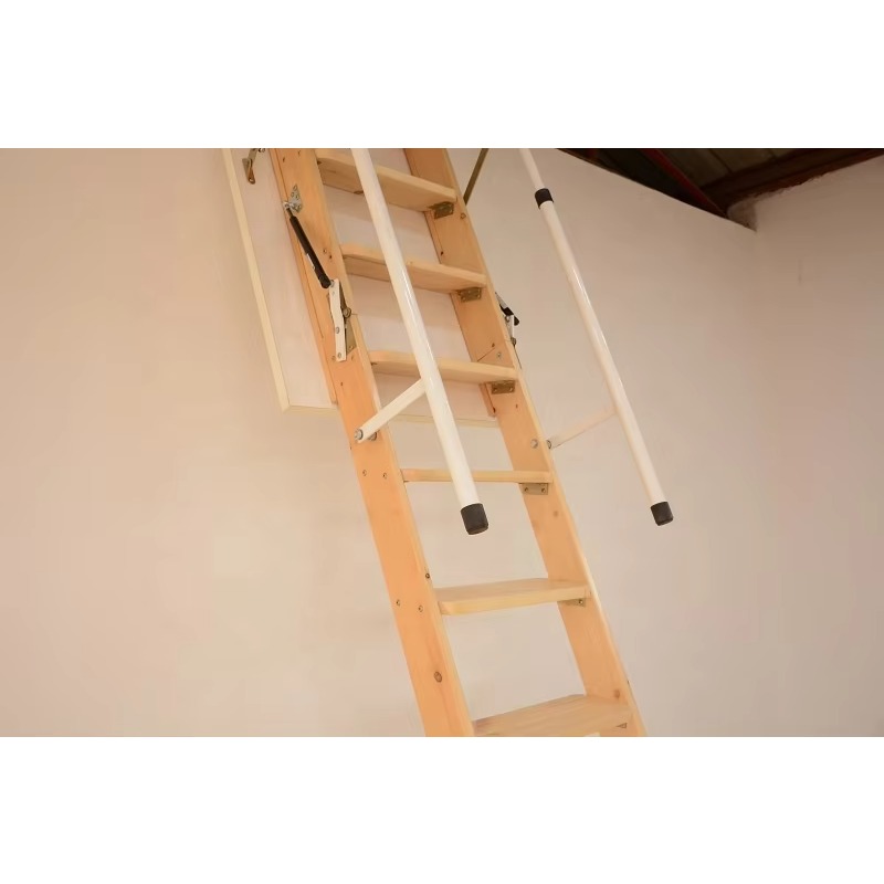 Home Improvement Materials - Houten opvouwbare intrekbare zolderladder Trappen Verbetering