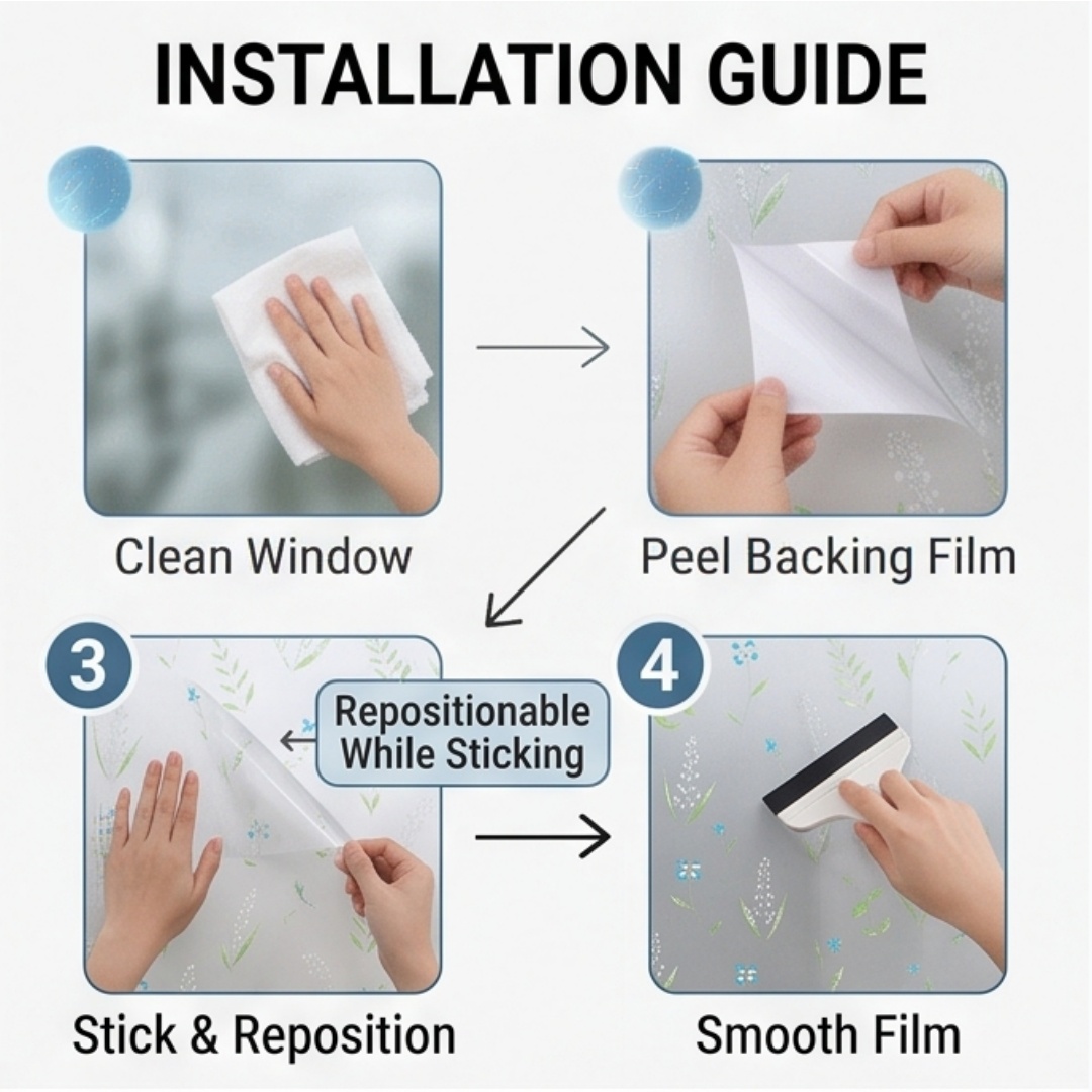 Zelfklevende blauwe wilde bloe - Window Insulation Film recensie en prijs