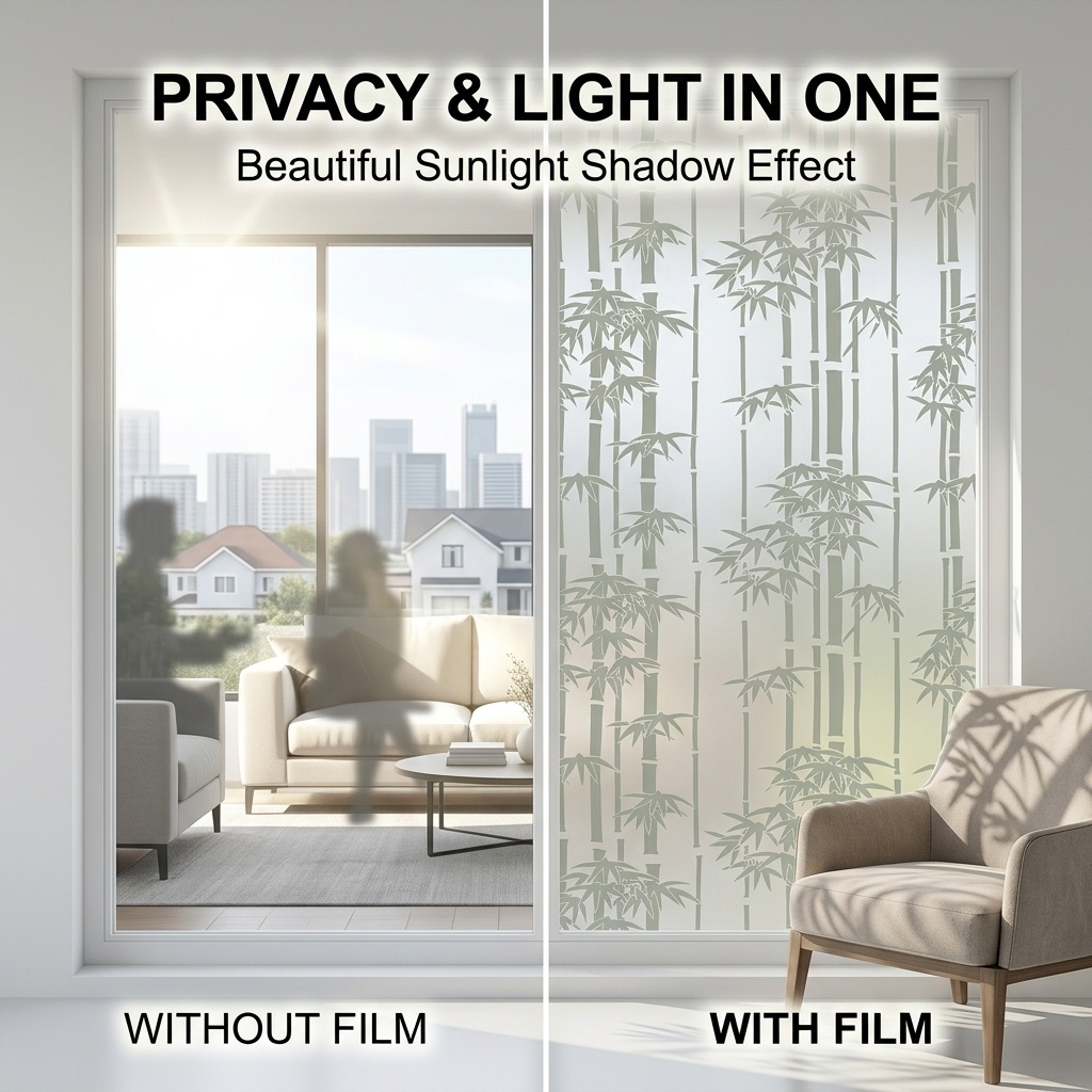 Elegante verticale bamboe-silh - Window Insulation Film recensie en prijs
