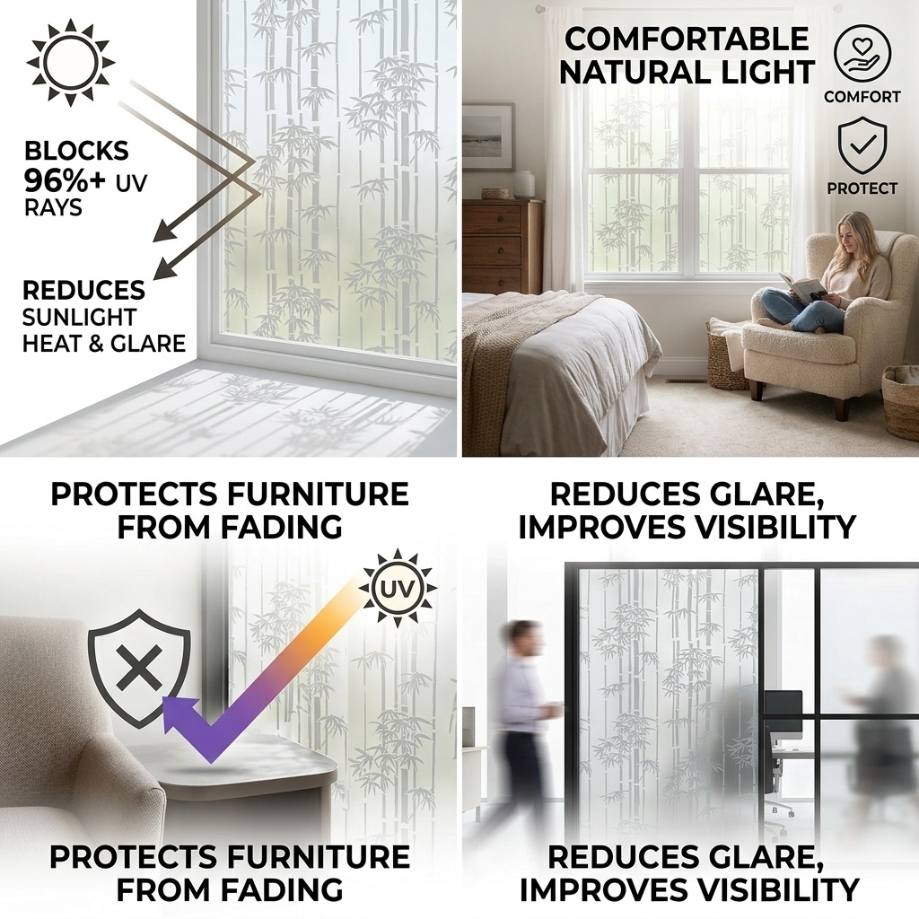Elegante verticale bamboe-silh - Window Insulation Film recensie en prijs